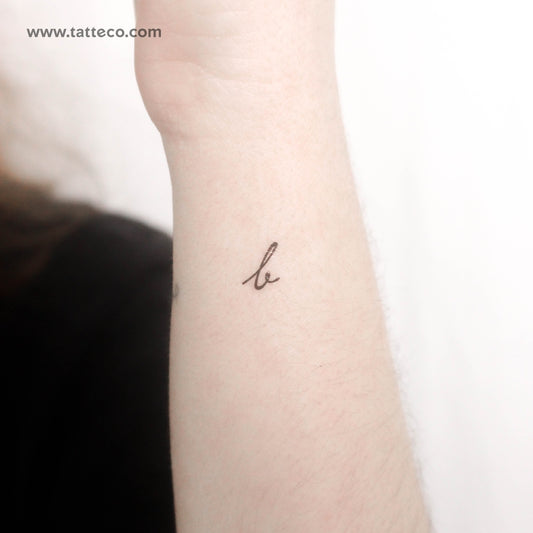 Tatuaje temporal de letra B manuscrita - Juego de 3