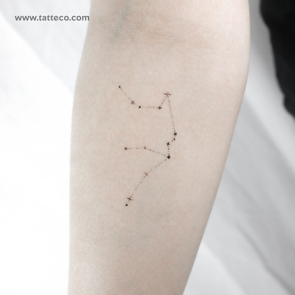 Minimalist Aquarius Constellation Temporary Tattoo by Puntuak - Set of 3