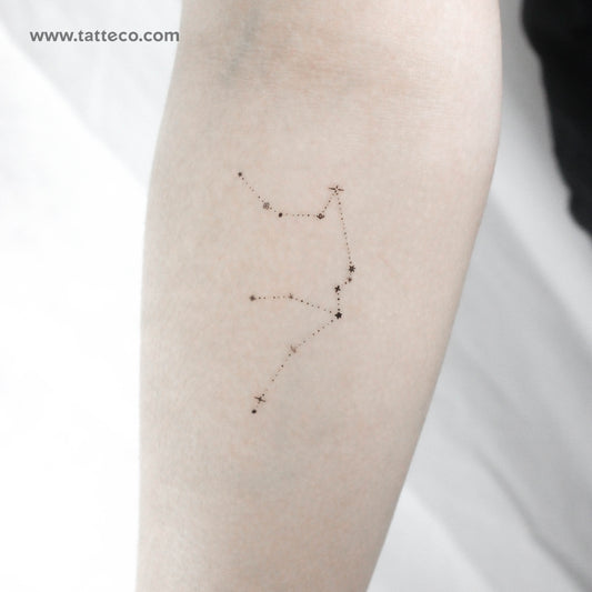 Tatuaje temporal minimalista de la constelación de Acuario de Puntuak (juego de 3)