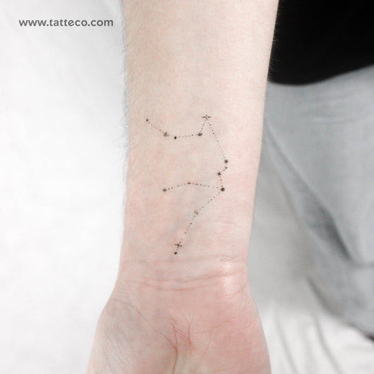 Tatuaje temporal minimalista de la constelación de Acuario de Puntuak (juego de 3)