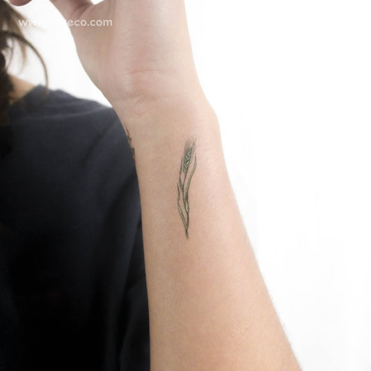 Tatuaje temporal "Trigo verde pequeño" de Ann Lilya (juego de 3)