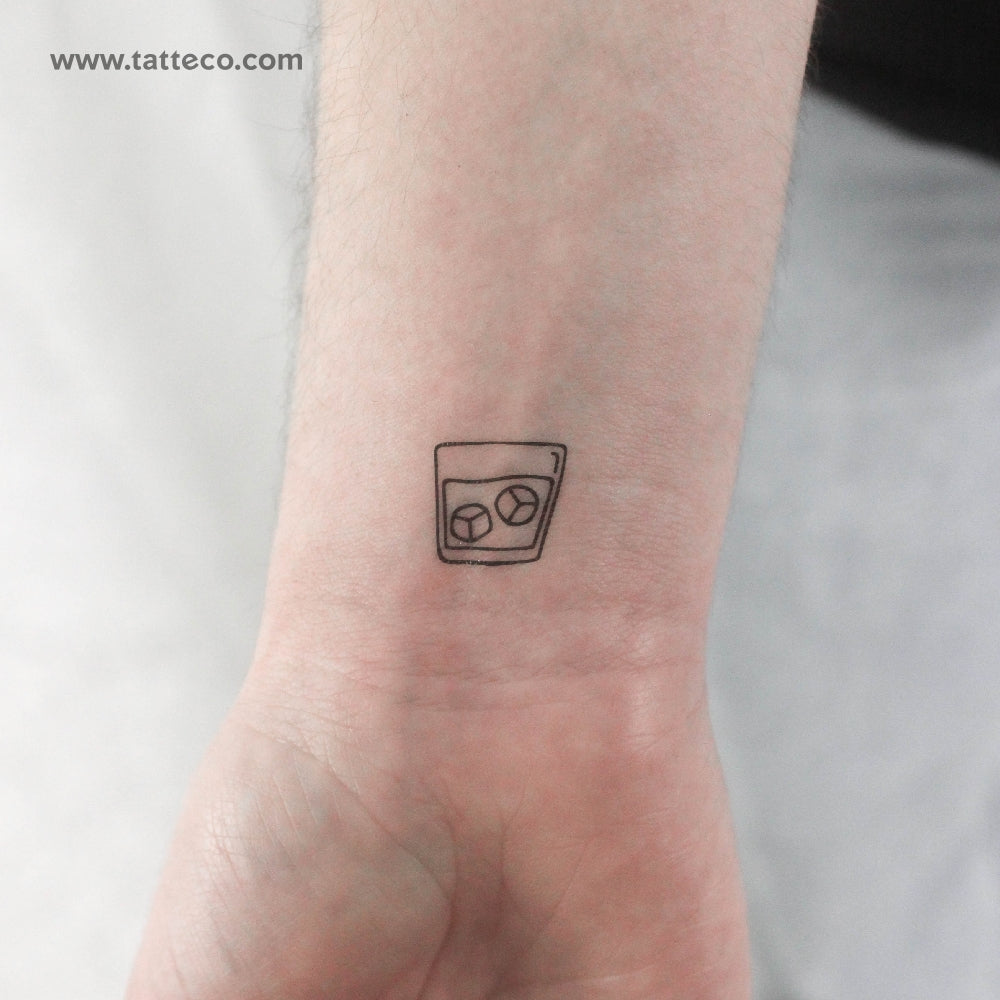 Glass Of Whisky Temporary Tattoo - Set of 3