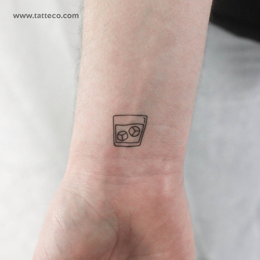 Glass Of Whisky Temporary Tattoo - Set of 3