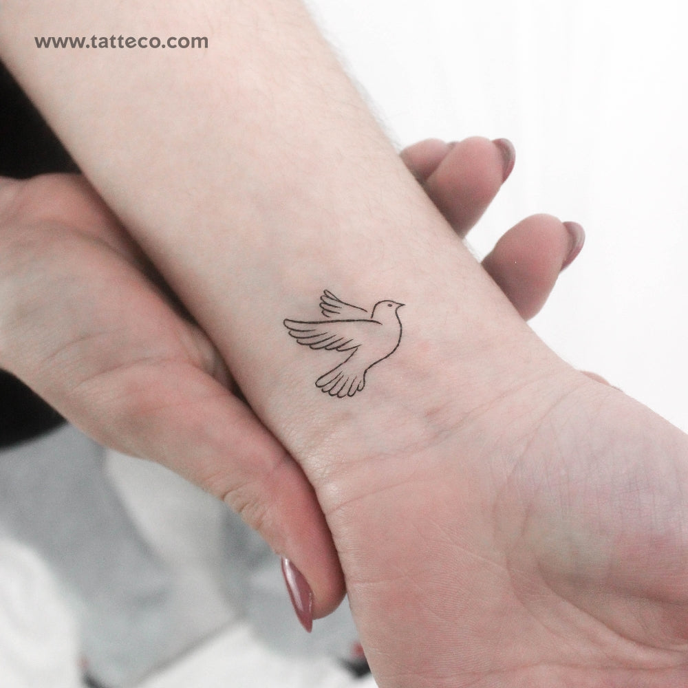 Tatuaje temporal de paloma - Juego de 3
