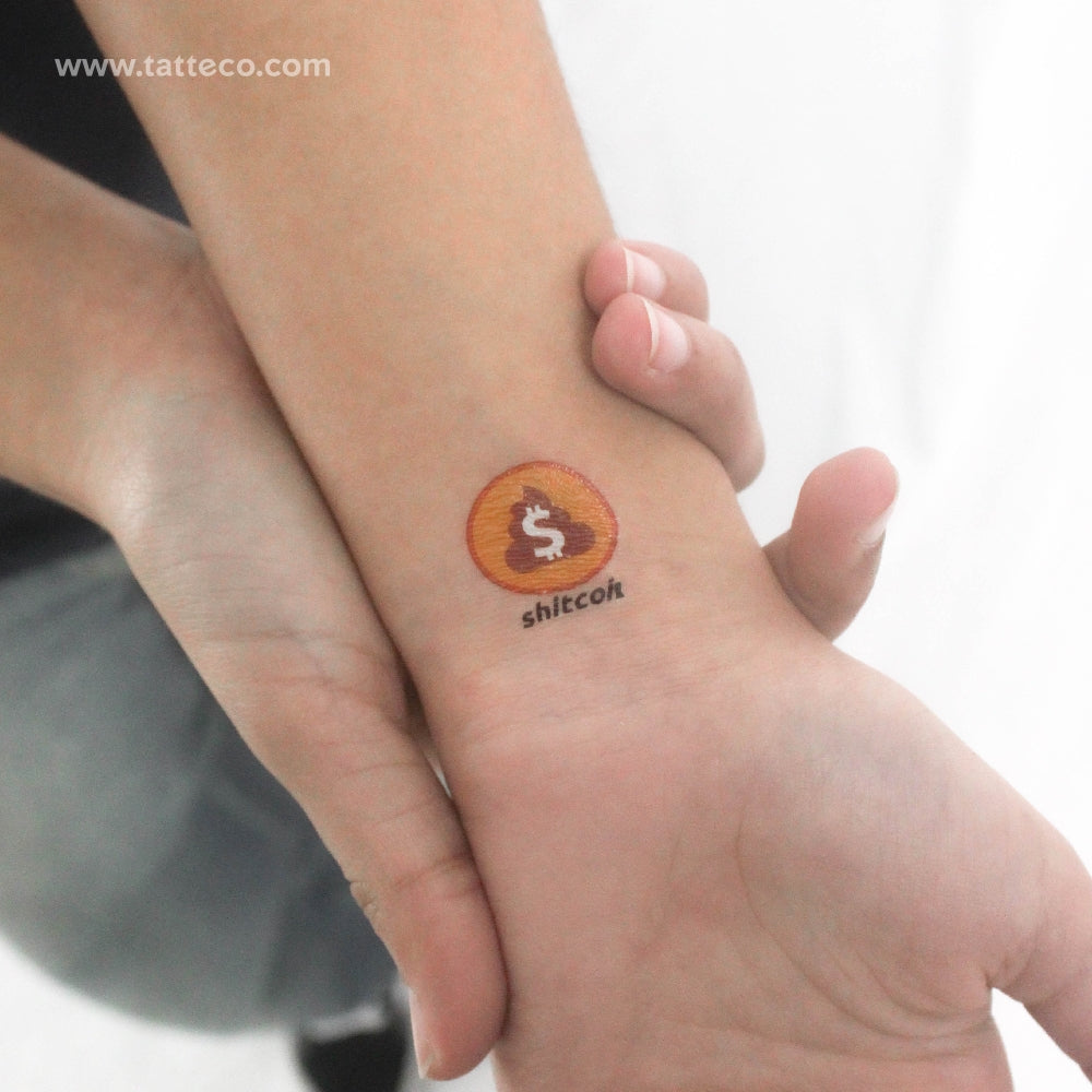 Tatuaje temporal de Shitcoin - Juego de 3