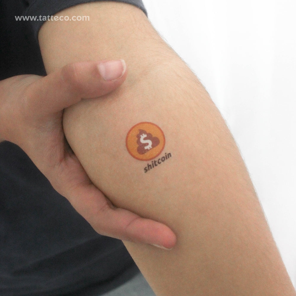 Tatuaje temporal de Shitcoin - Juego de 3