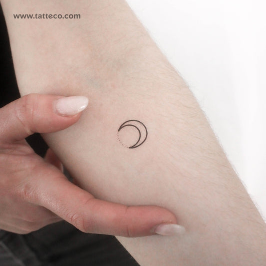 Tatuaje temporal de luna y puntos - Juego de 3