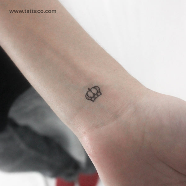 Tiny Queen Crown Temporary Tattoo - Set of 3