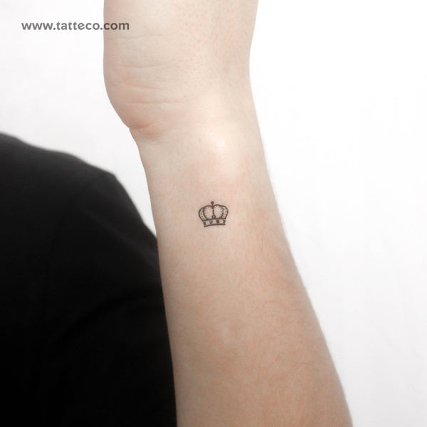 Tiny Queen Crown Temporary Tattoo - Set of 3