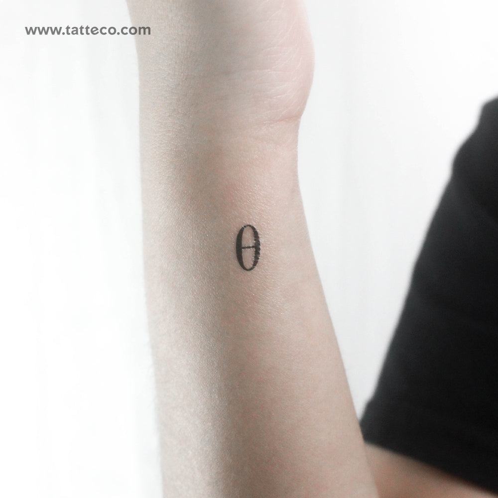 Theta θ Temporary Tattoo - Set of 3