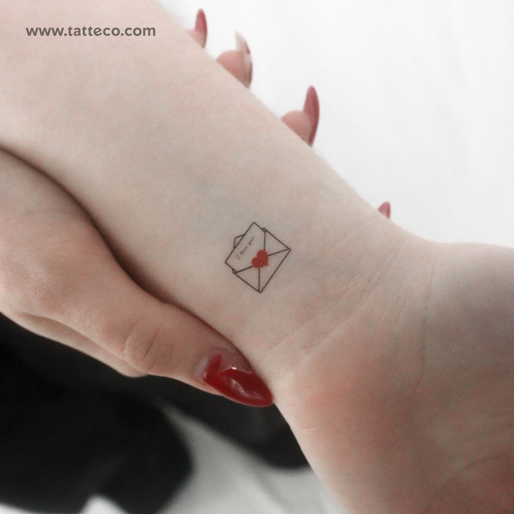Open Love Letter Temporary Tattoo - Set of 3