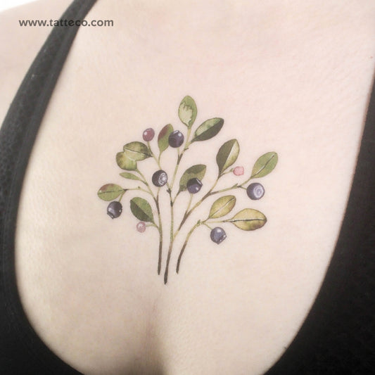 Tatuaje temporal de arándanos de Ann Lilya (juego de 3)