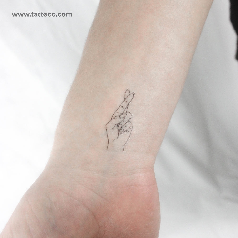 Crossed Fingers Temporary Tattoo - Set of 3