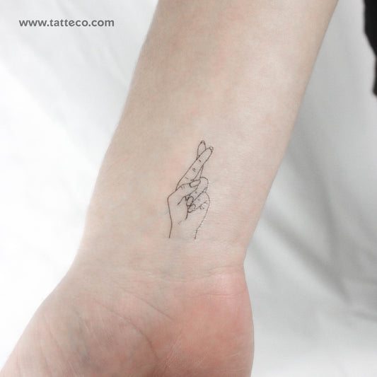 Crossed Fingers Temporary Tattoo - Set of 3