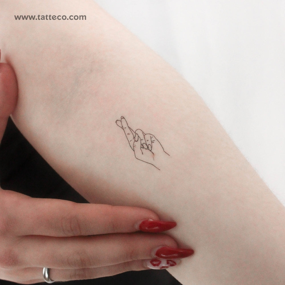 Crossed Fingers Temporary Tattoo - Set of 3