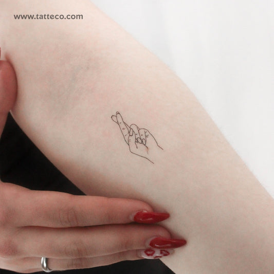 Crossed Fingers Temporary Tattoo - Set of 3