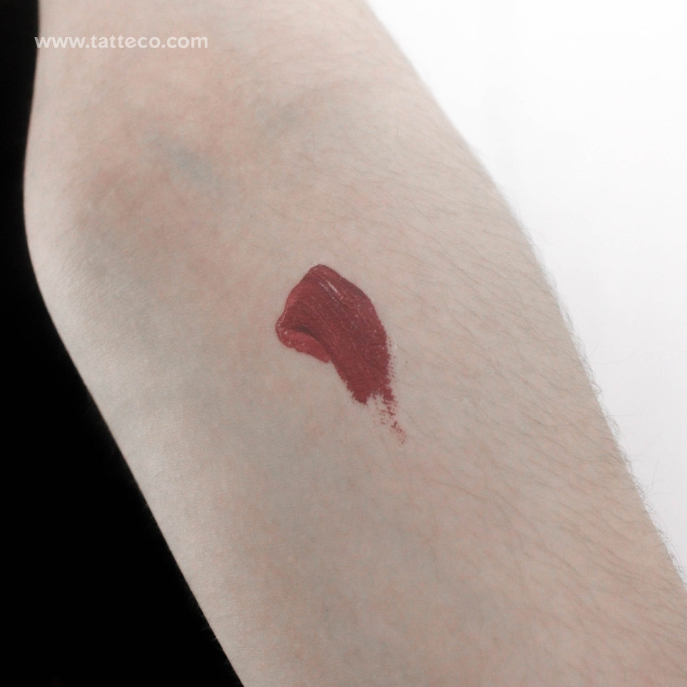 Red Brush Stroke Temporary Tattoo - Set of 3