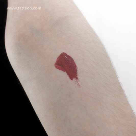 Red Brush Stroke Temporary Tattoo - Set of 3