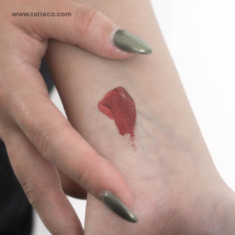 Red Brush Stroke Temporary Tattoo - Set of 3