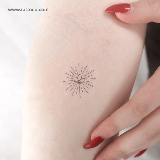 Tatuaje temporal "Loto pequeño y brillante" de Cagri Durmaz (juego de 3)