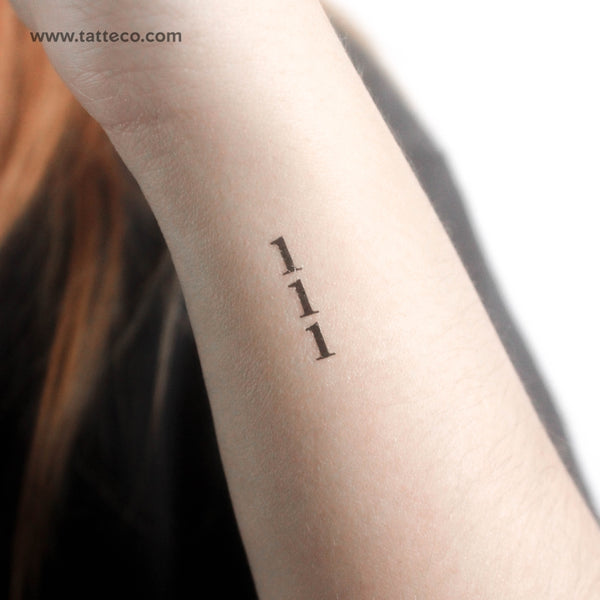 Vertical 111 Temporary Tattoo - Set of 3