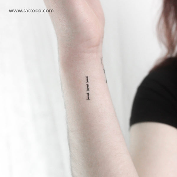 Vertical 111 Temporary Tattoo - Set of 3