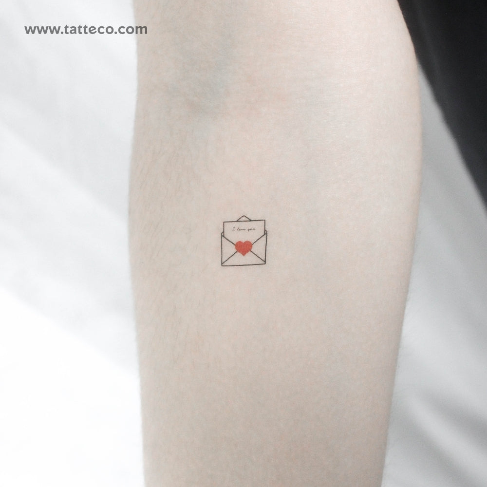 Open Love Letter Temporary Tattoo - Set of 3