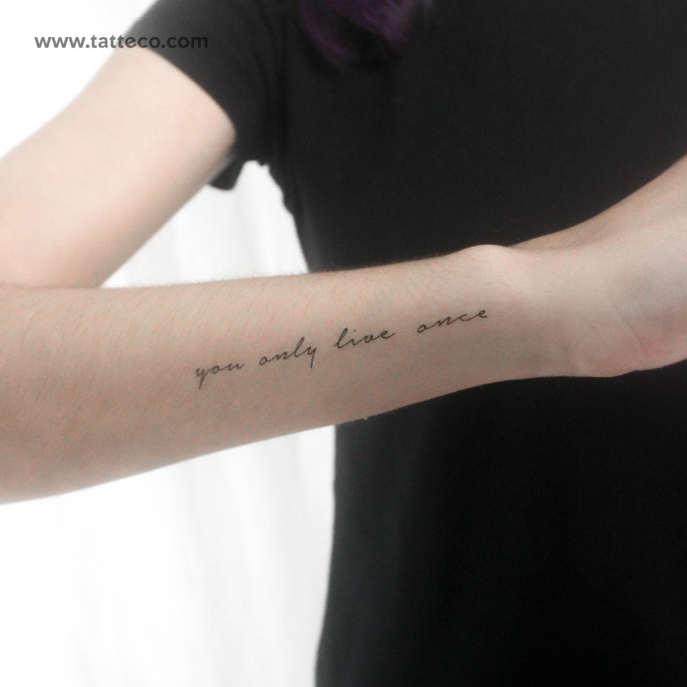 Tatuaje temporal "Solo se vive una vez" - Juego de 3