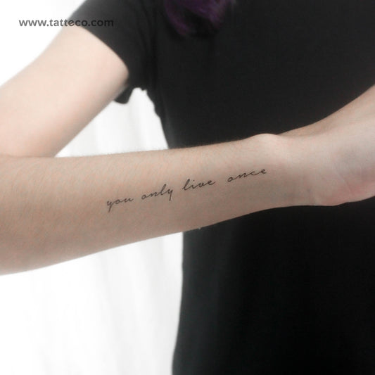 Tatuaje temporal "Solo se vive una vez" - Juego de 3