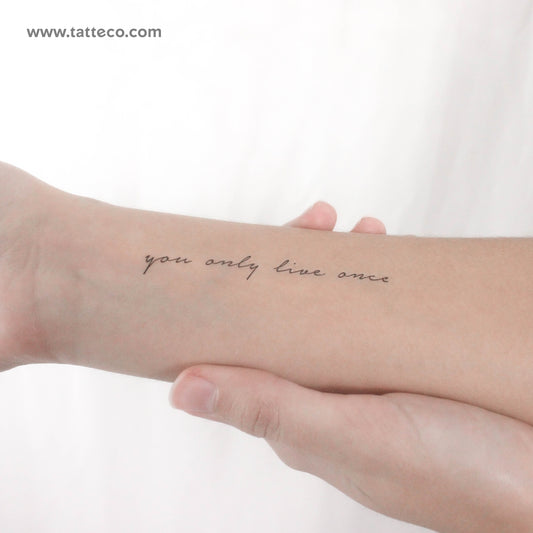 Tatuaje temporal "Solo se vive una vez" - Juego de 3