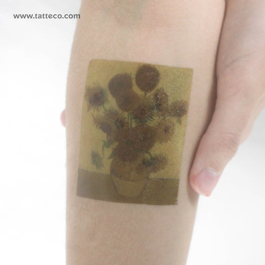Tatuaje temporal de los Girasoles de Van Gogh (juego de 3)