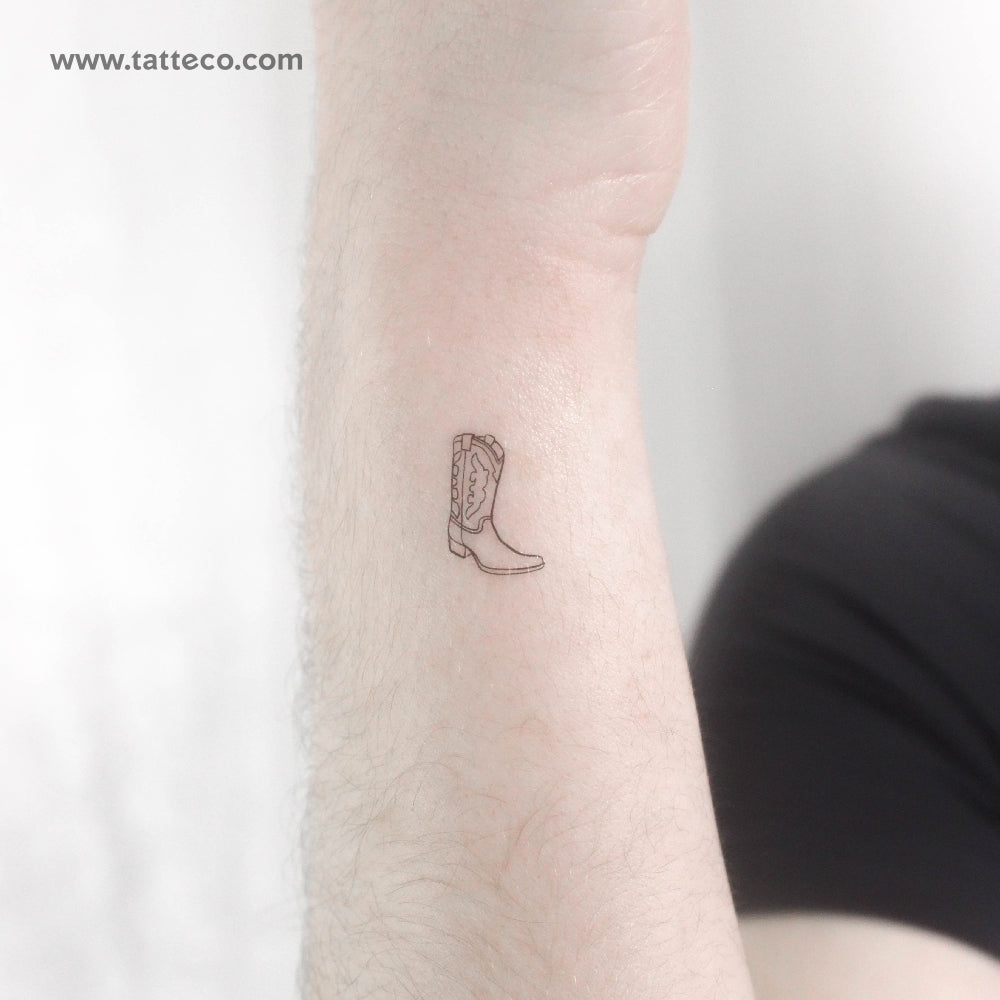 Small Cowboy Boot Temporary Tattoo - Set of 3