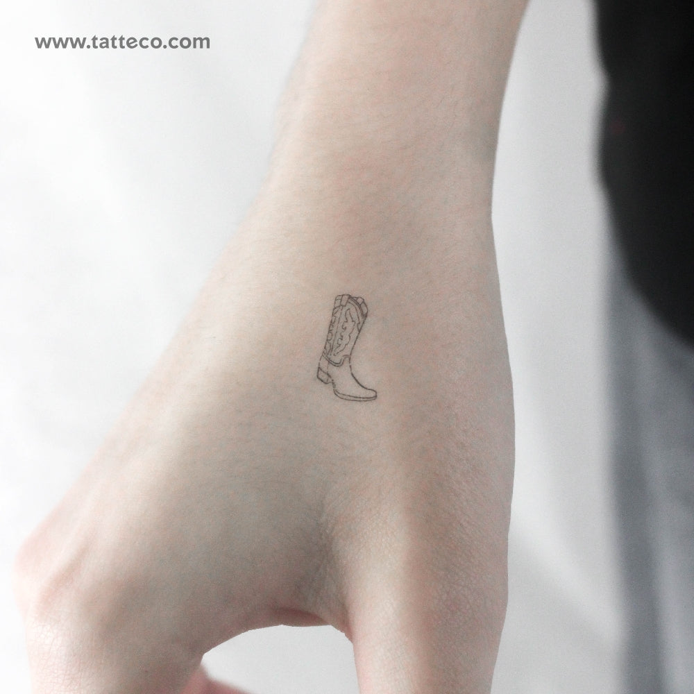 Small Cowboy Boot Temporary Tattoo - Set of 3