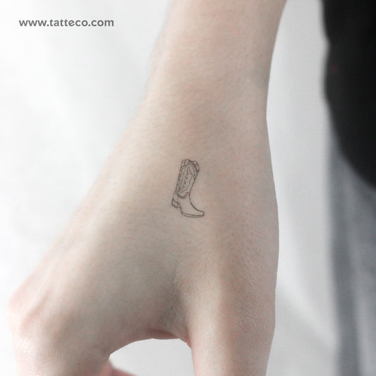Small Cowboy Boot Temporary Tattoo - Set of 3