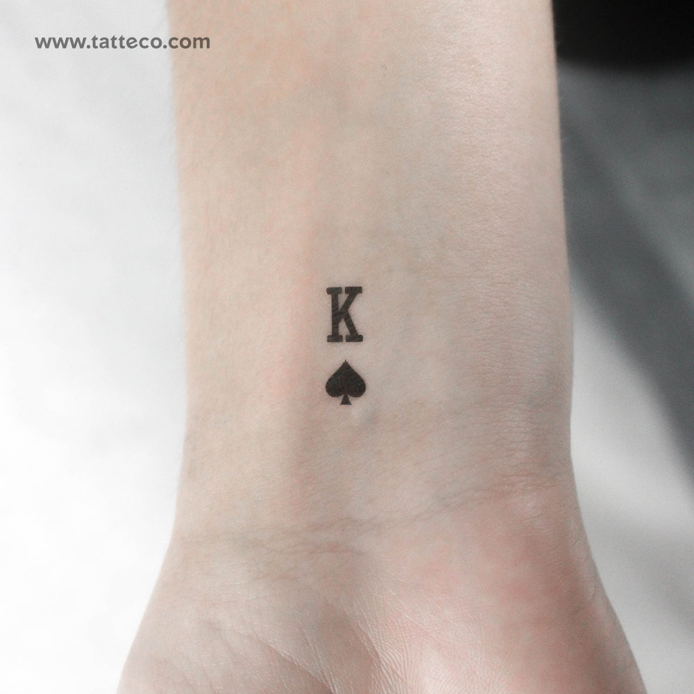 Small King Of Spades Temporary Tattoo - Set of 3