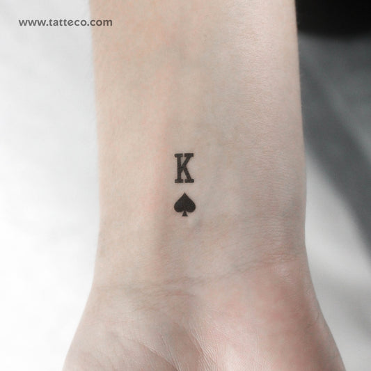 Tatuaje temporal pequeño del Rey de Picas (juego de 3)