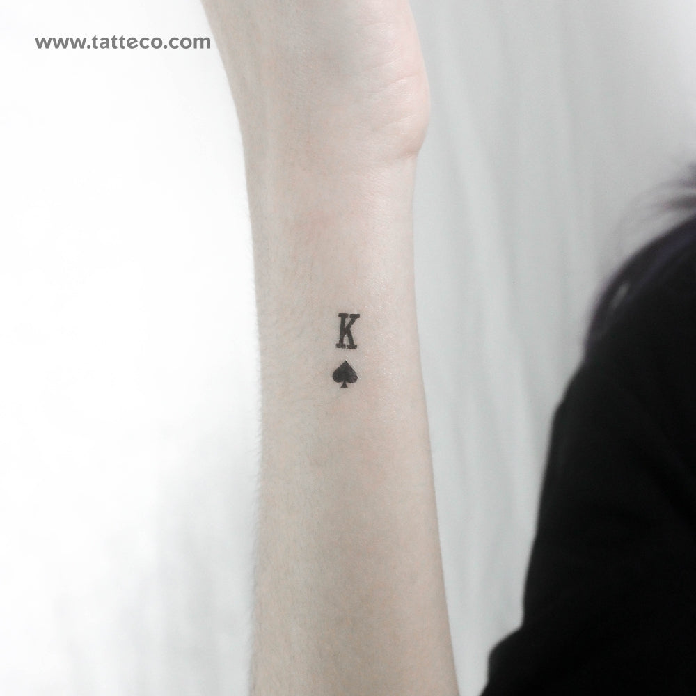 Small King Of Spades Temporary Tattoo - Set of 3