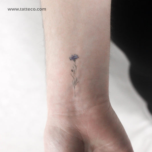 Small Cornflower By Ann Lilya Temporary Tattoo - Set of 3