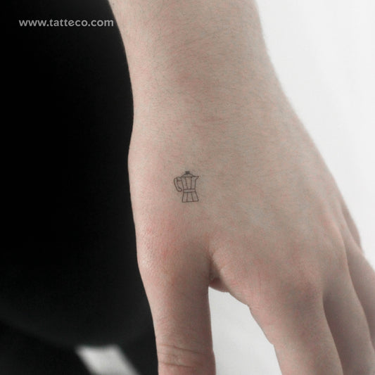 Tiny Moka Pot Temporary Tattoo - Set of 3