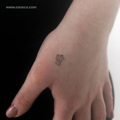 Tiny Moka Pot Temporary Tattoo - Set of 3