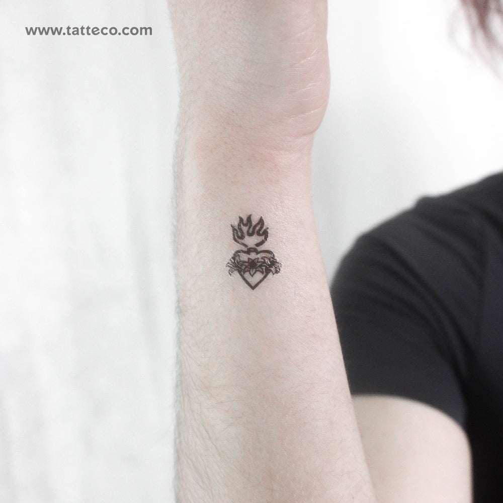 Chaste Heart Of Joseph Temporary Tattoo - Set of 3