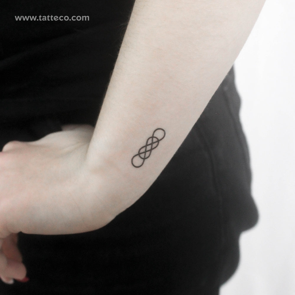 Interlaced Double Infinity Temporary Tattoo - Set of 3