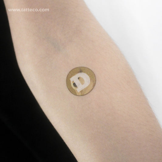 Dogecoin Logo Temporary Tattoo - Set of 3