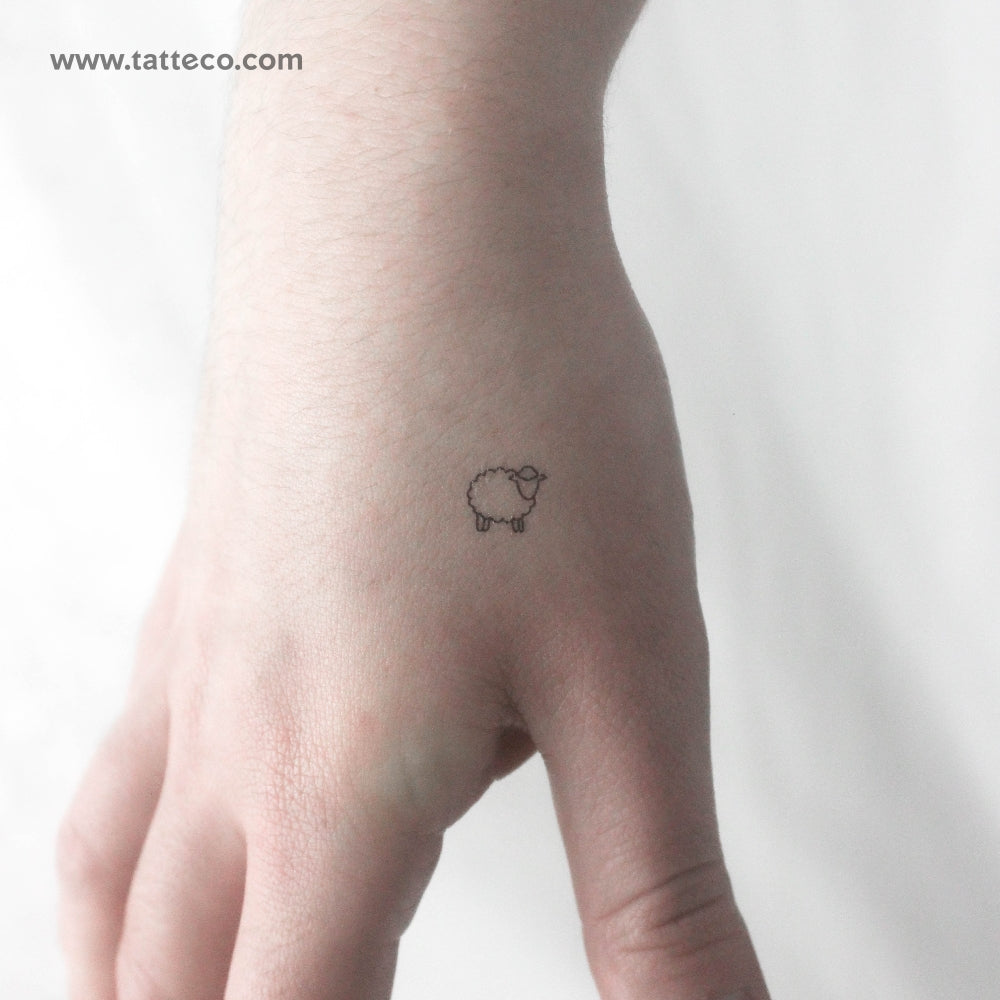 Tiny Sheep Temporary Tattoo - Set of 3