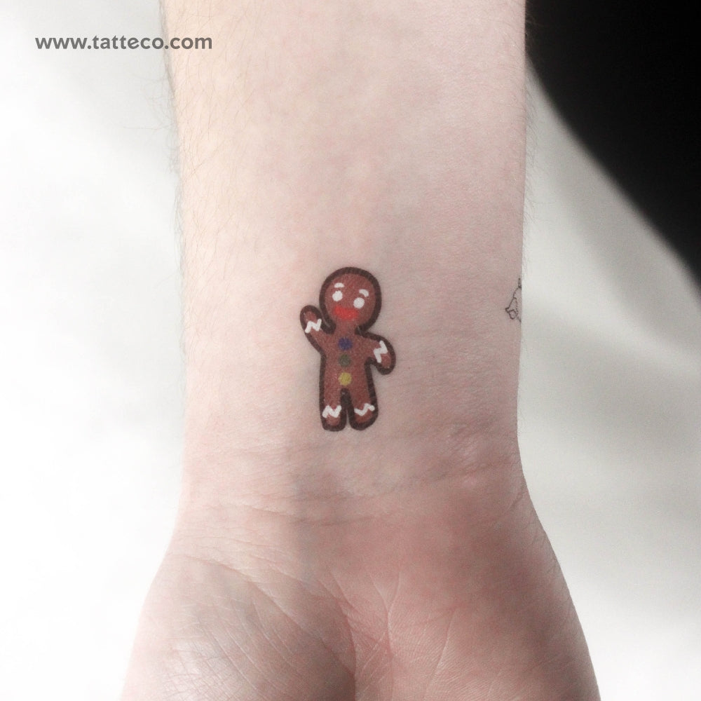 Gingerbread Temporary Tattoo - Set of 3