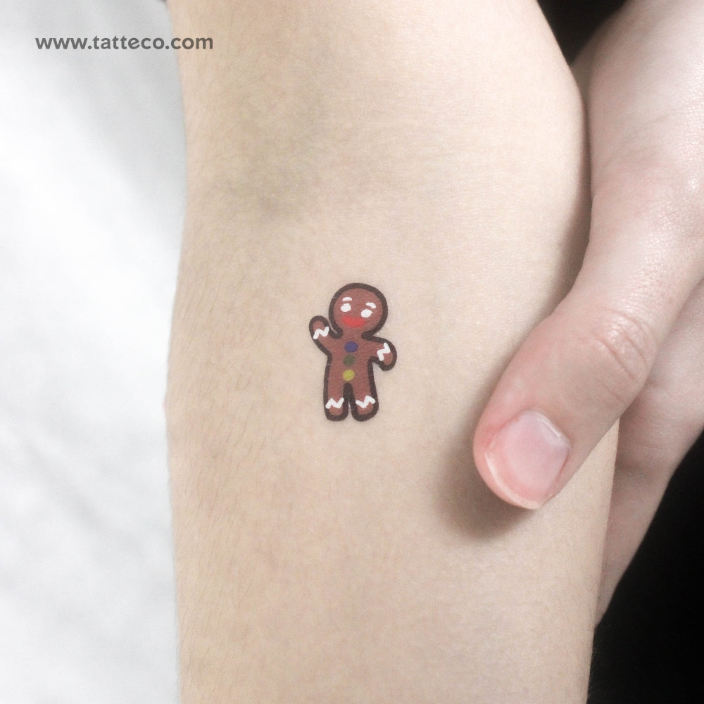 Gingerbread Temporary Tattoo - Set of 3