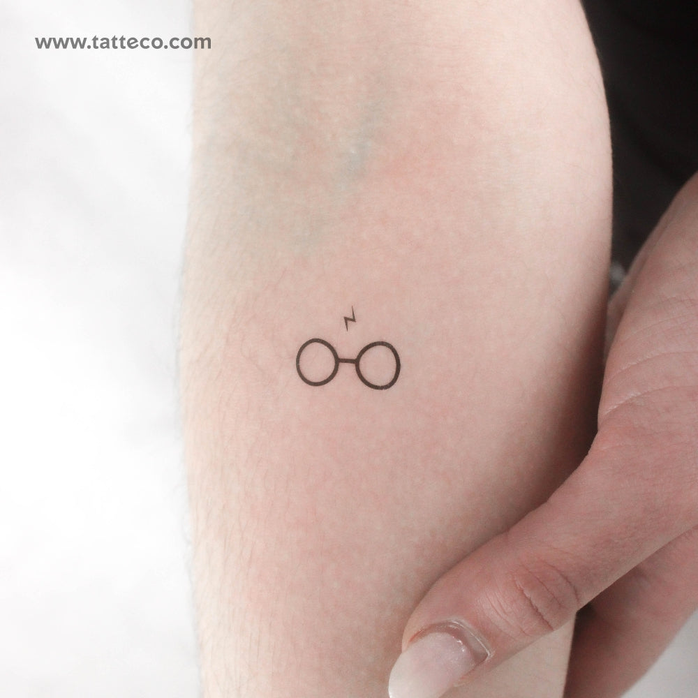 Glasses and Scar Temporary Tattoo - Set of 3