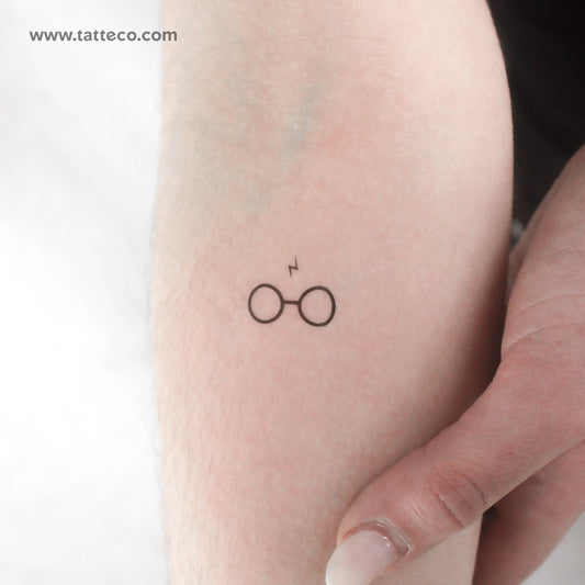 Glasses and Scar Temporary Tattoo - Set of 3