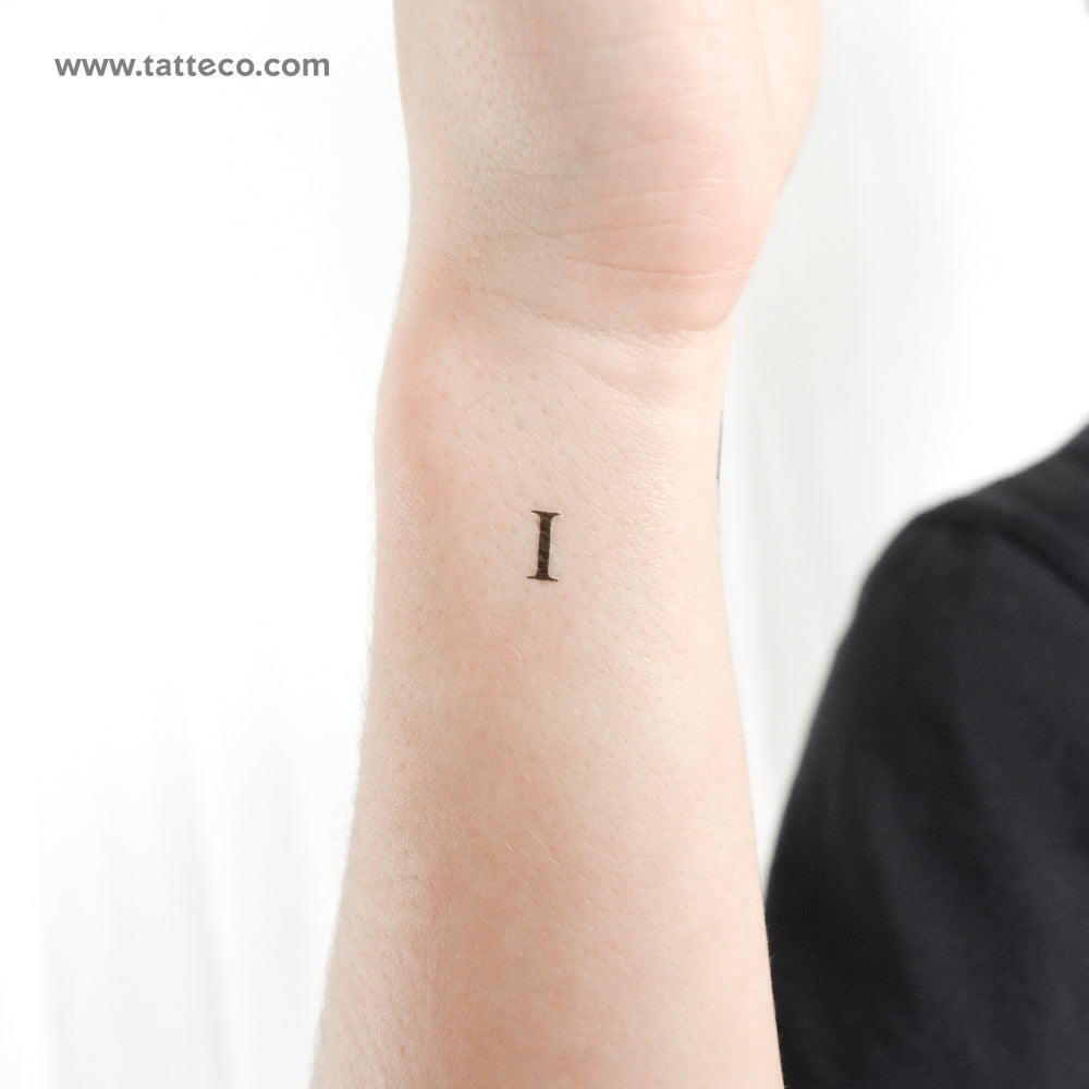 I Serif Capital Letter Temporary Tattoo - Set of 3