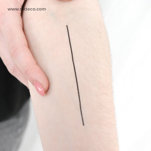 Tatuaje temporal de línea recta - Juego de 3